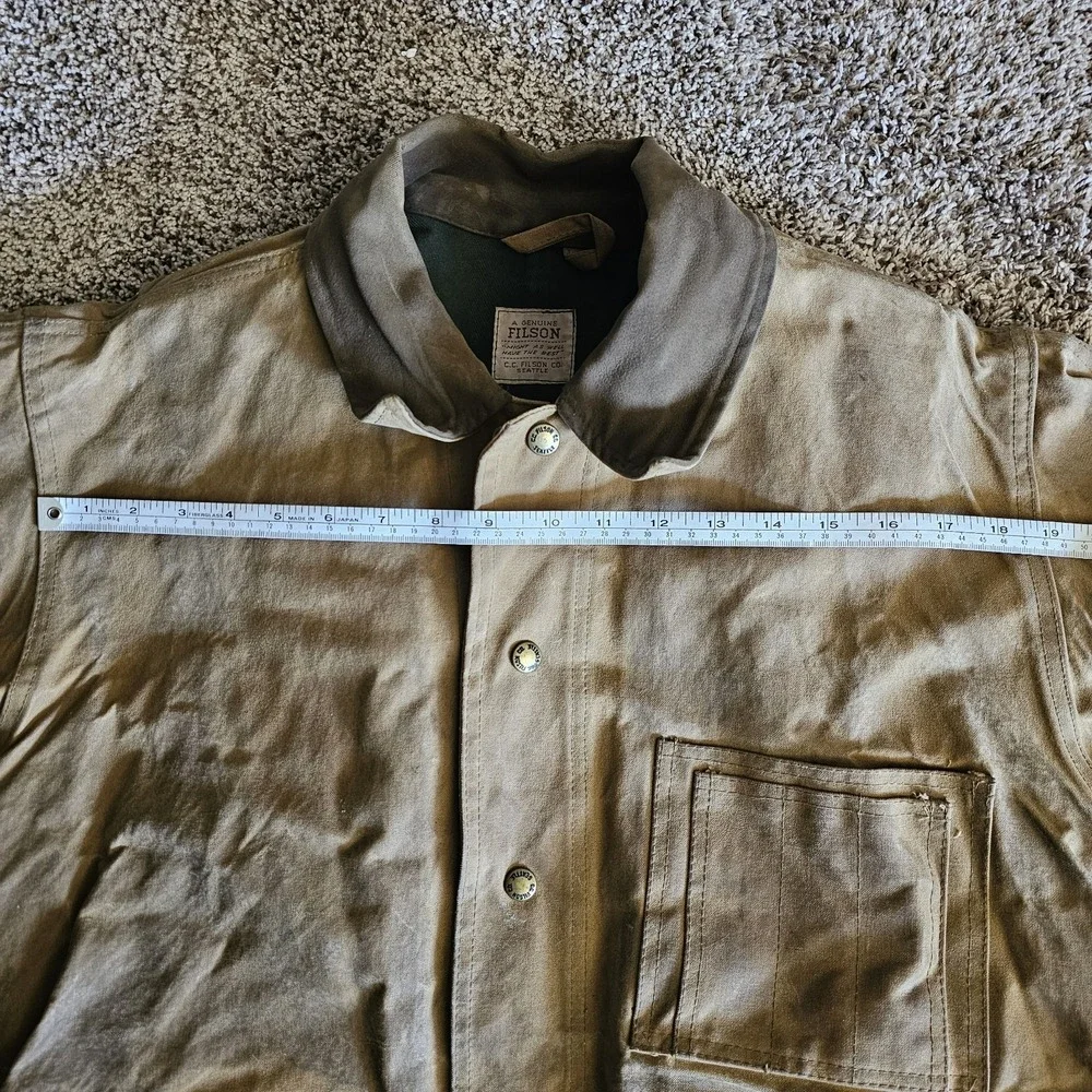 1990s Vintage XL Filson C.C. Klondike Tin Cloth Field Oil Finished Jacket Lined